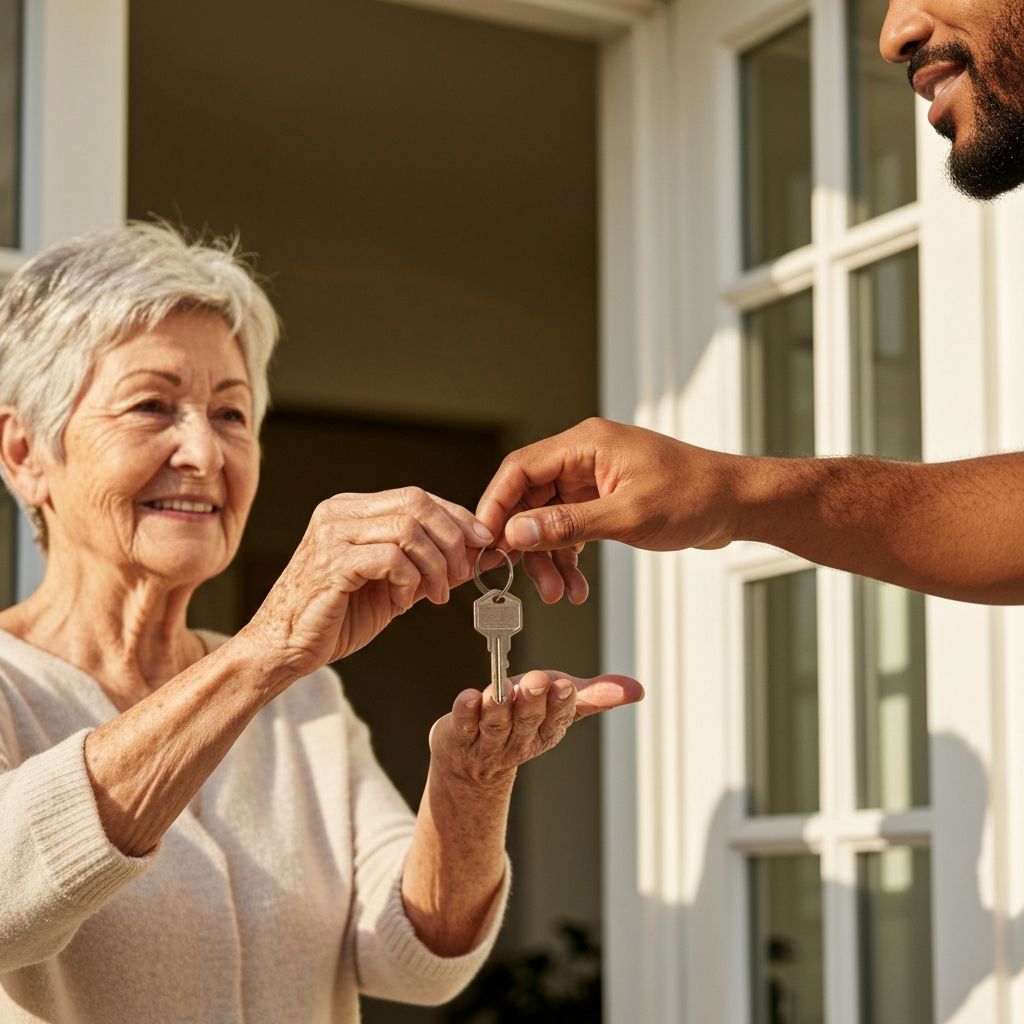 Handing over keys to new home